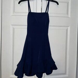 Dear Moon Sleeveless Peekaboo Bow Back Double Flounce Hem Fit and Flare Dress